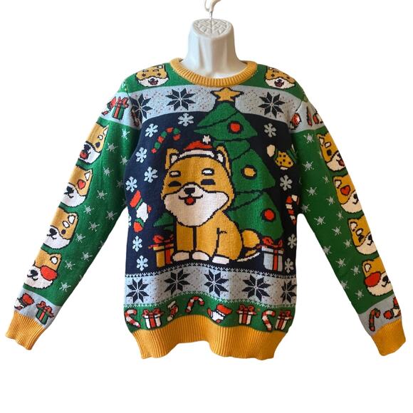 Think Geek Geeknet Shibu Ina Ugly Christmas Sweater Size Medium NWOT - Picture 1 of 4